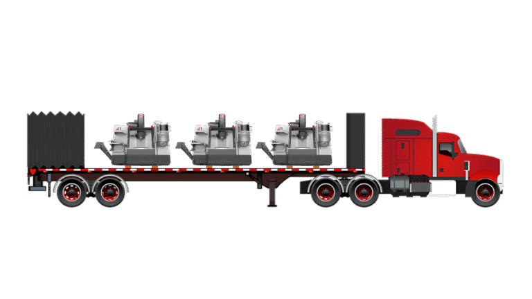cnc machinery graphic example of conestoga trailer with 3 haas cnc machines loaded