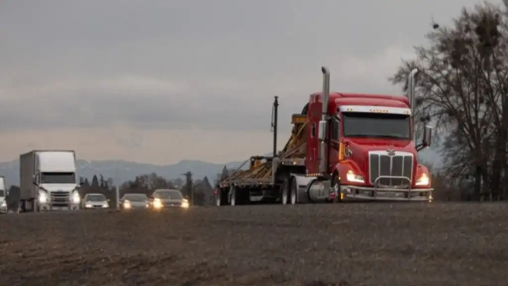 Heavy truck + highway/route visual