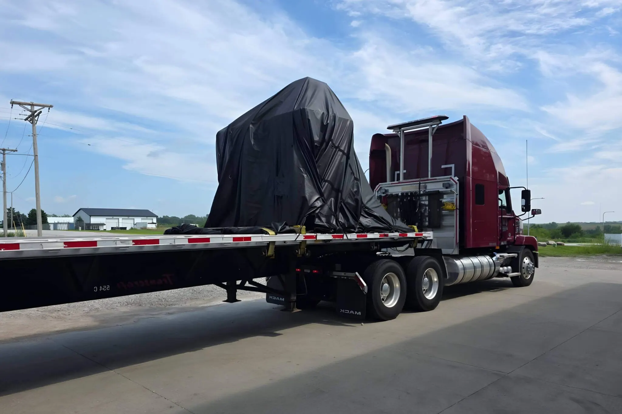 Partial Truckload Services for CNC Machinery transport. Abound Deckshare, shared truckload example for long haul shipping