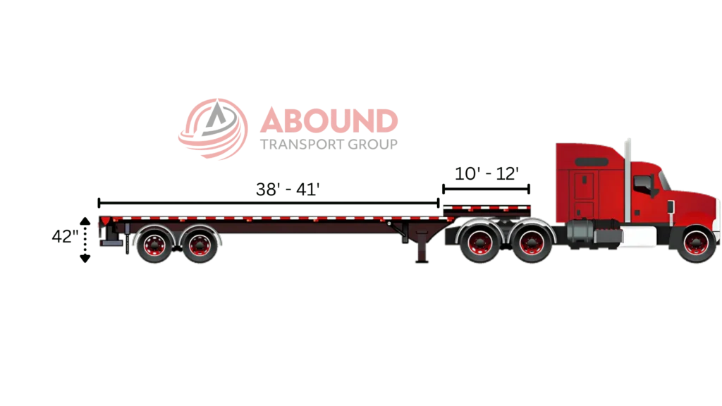 Stepdeck trailer lower deck height and maximum legal load height graphic